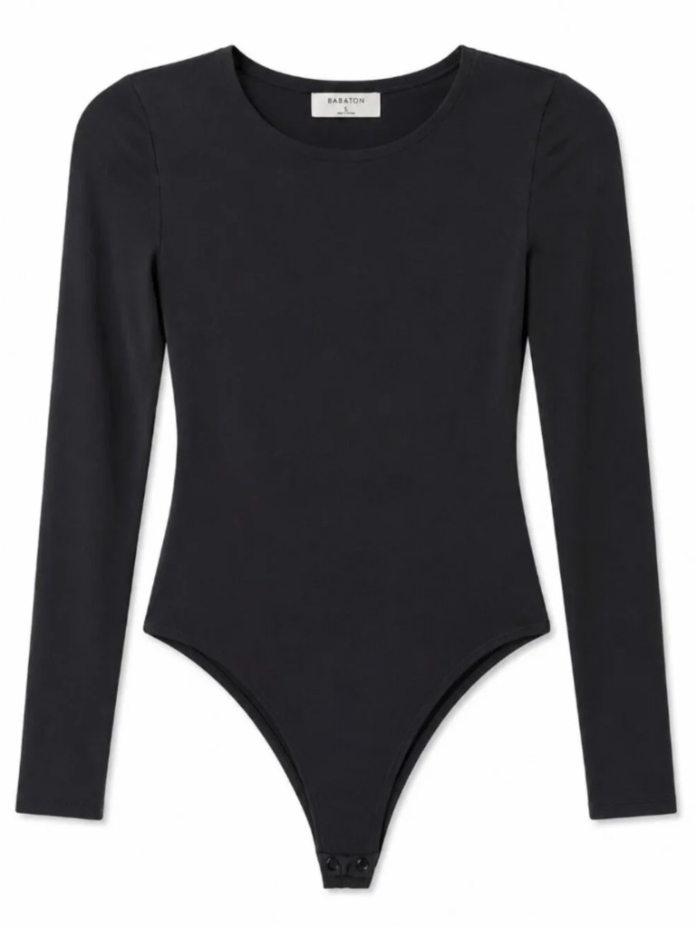 Babaton Black Long Sleeve Crewneck Bodysuit